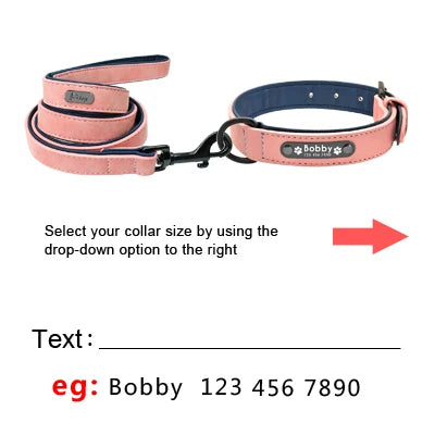 Custom Leather Dog Collar Set