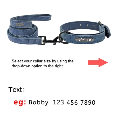 Custom Leather Dog Collar Set