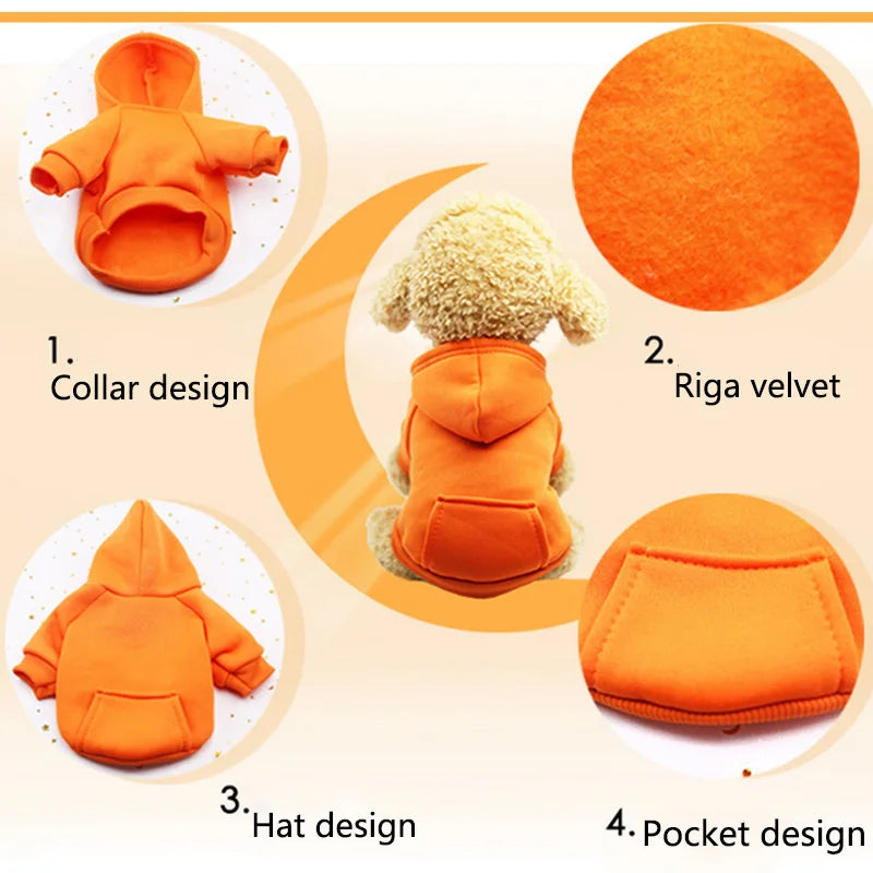 Warm Cat Hoodie Coat – Autumn & Winter Pet Clothing for Cats & Small Dogs