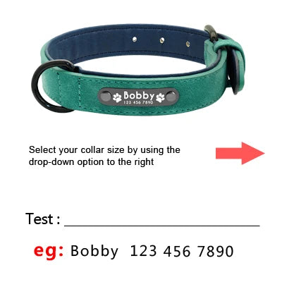 Custom Leather Dog Collar Set
