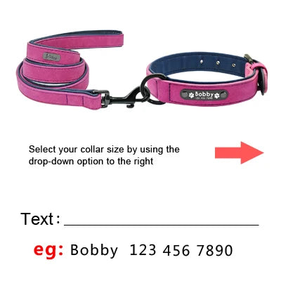 Custom Leather Dog Collar Set
