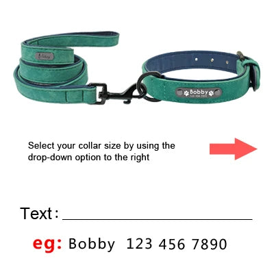 Custom Leather Dog Collar Set