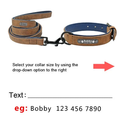 Custom Leather Dog Collar Set