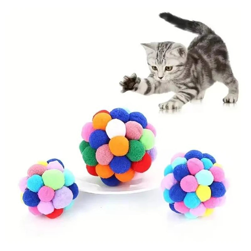 Cat Plush Bouncy Bell Ball Toy