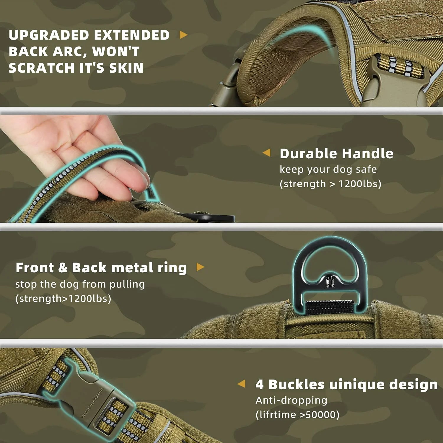 Tactical MOLLE Dog Vest Harness