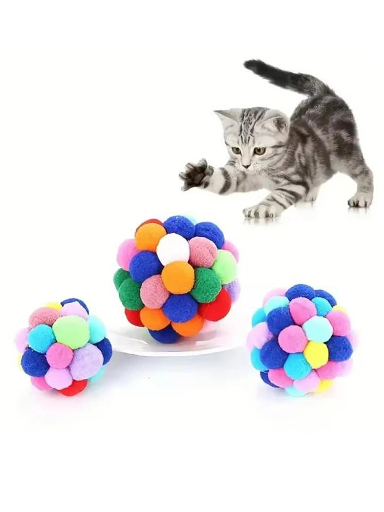 Cat Plush Bouncy Bell Ball Toy