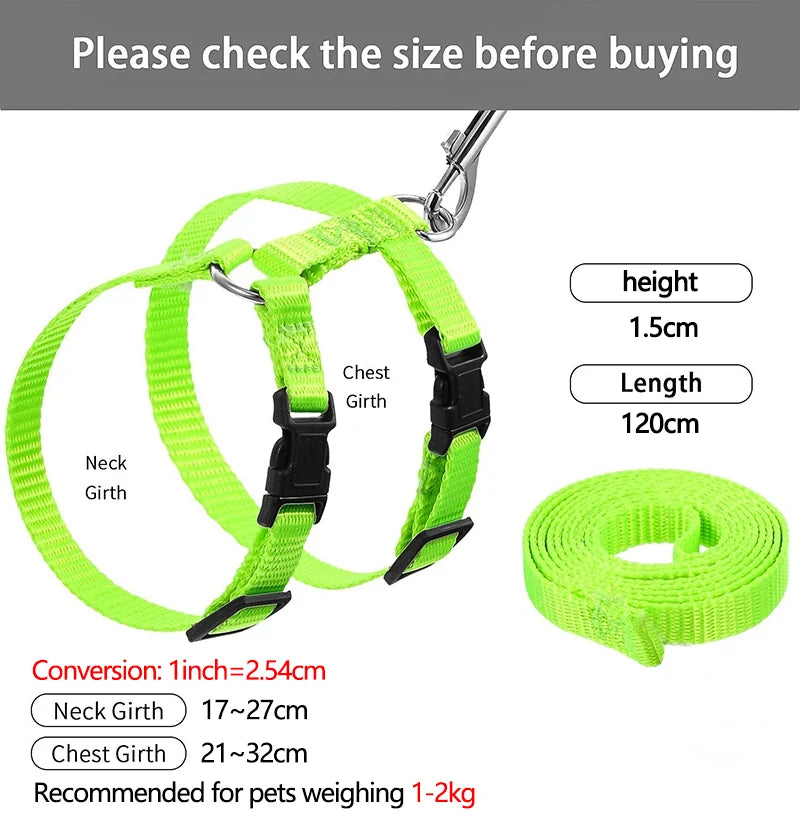 Adjustable Harness & Leash Set for Small Animals