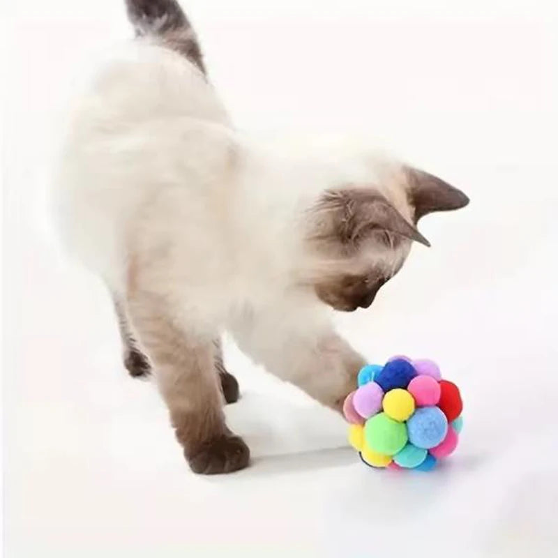 Cat Plush Bouncy Bell Ball Toy