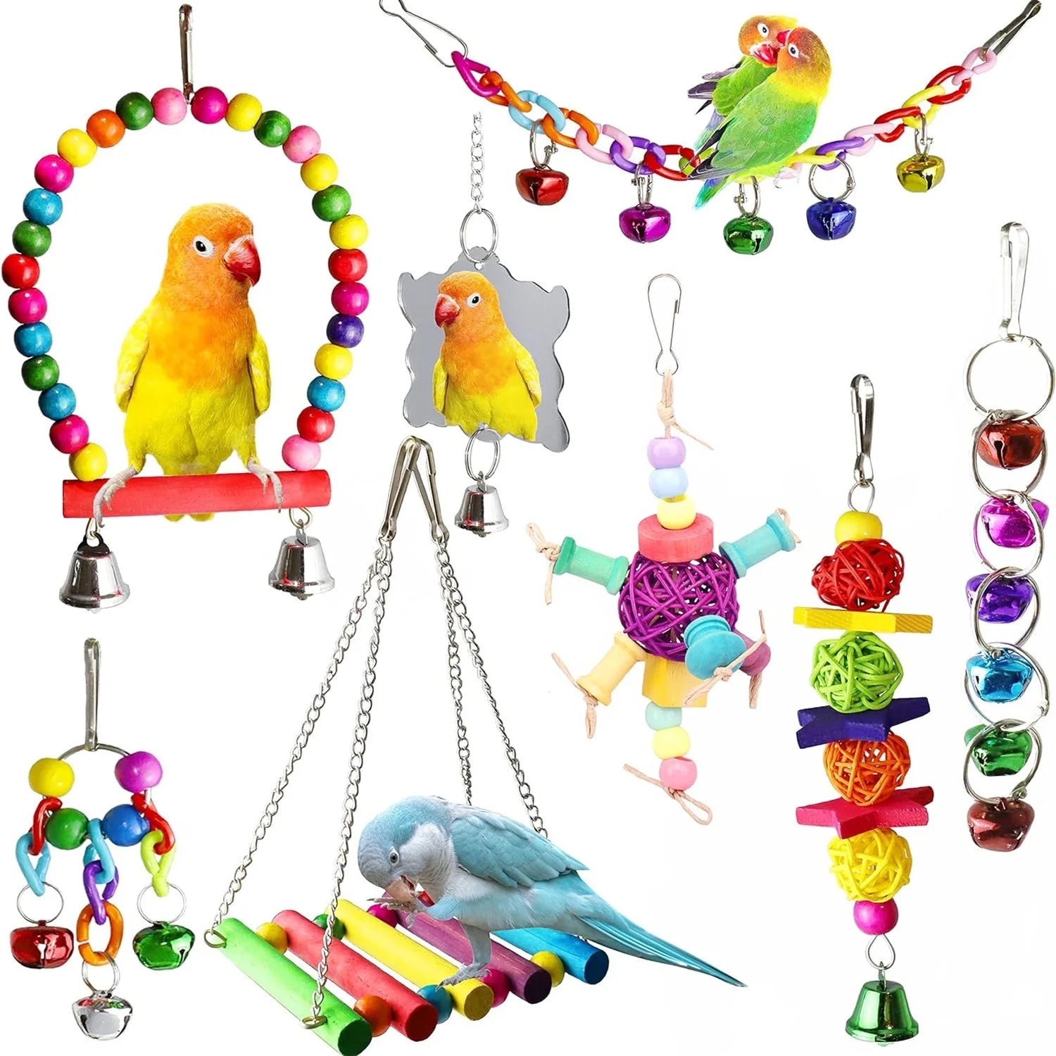Bird and Parrot Toys Swing Mirror & Accessories