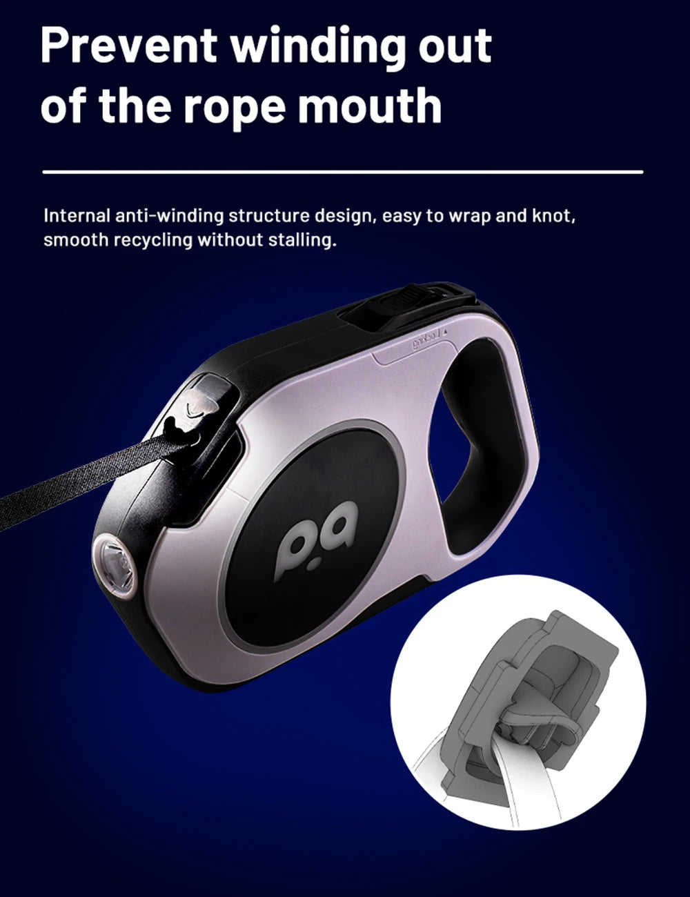 Retractable Dog Leash 5M — LED & Quick Release