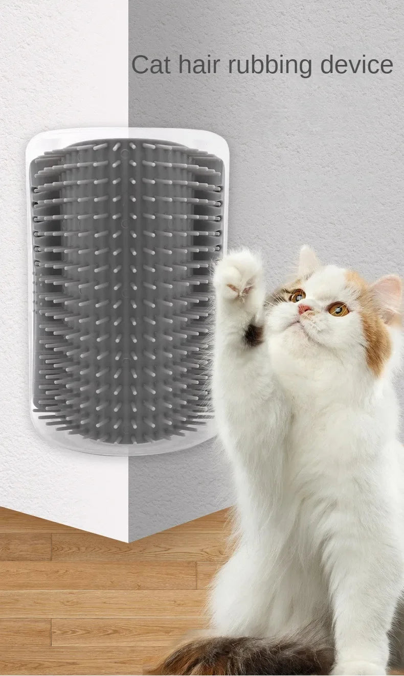 Cat Corner Wall Self-Grooming Brush – Scratch & Massage Scraper