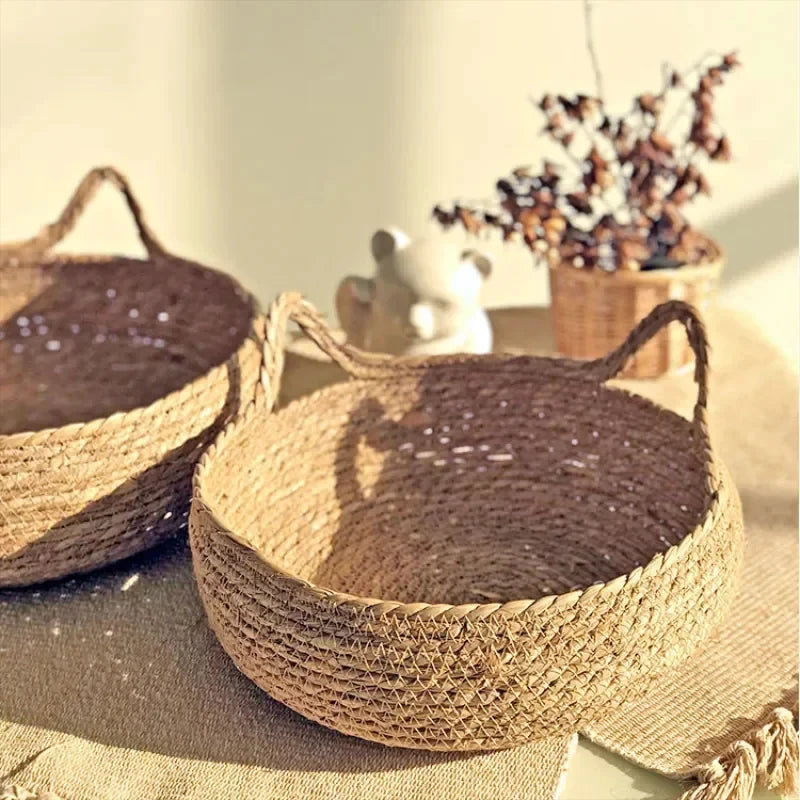 Rattan Woven Cat Nest — Handmade with Cushion