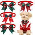 Christmas Plaid Dog Collar Bows — Pack of 10