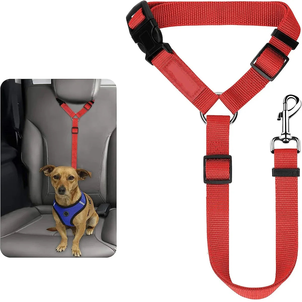 Adjustable Pet Car Seat Belt — Dog & Cat Safety Restraint