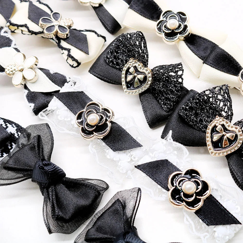 Luxury Pearl Dog Hair Bows — Pack of 10