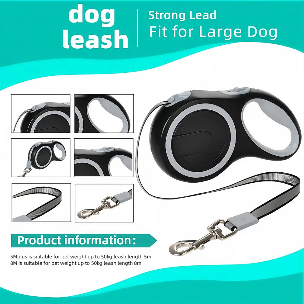 5M & 8M Strong Retractable Dog Lead