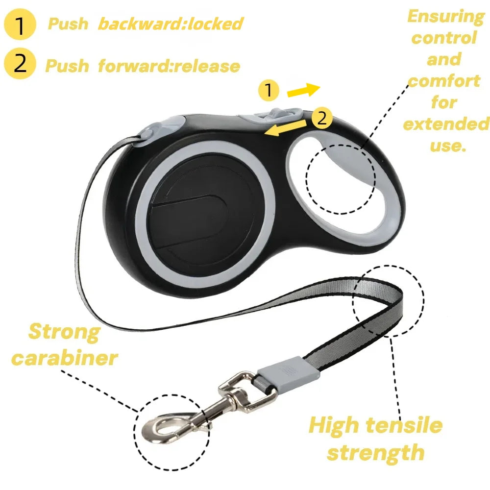 5M & 8M Strong Retractable Dog Lead