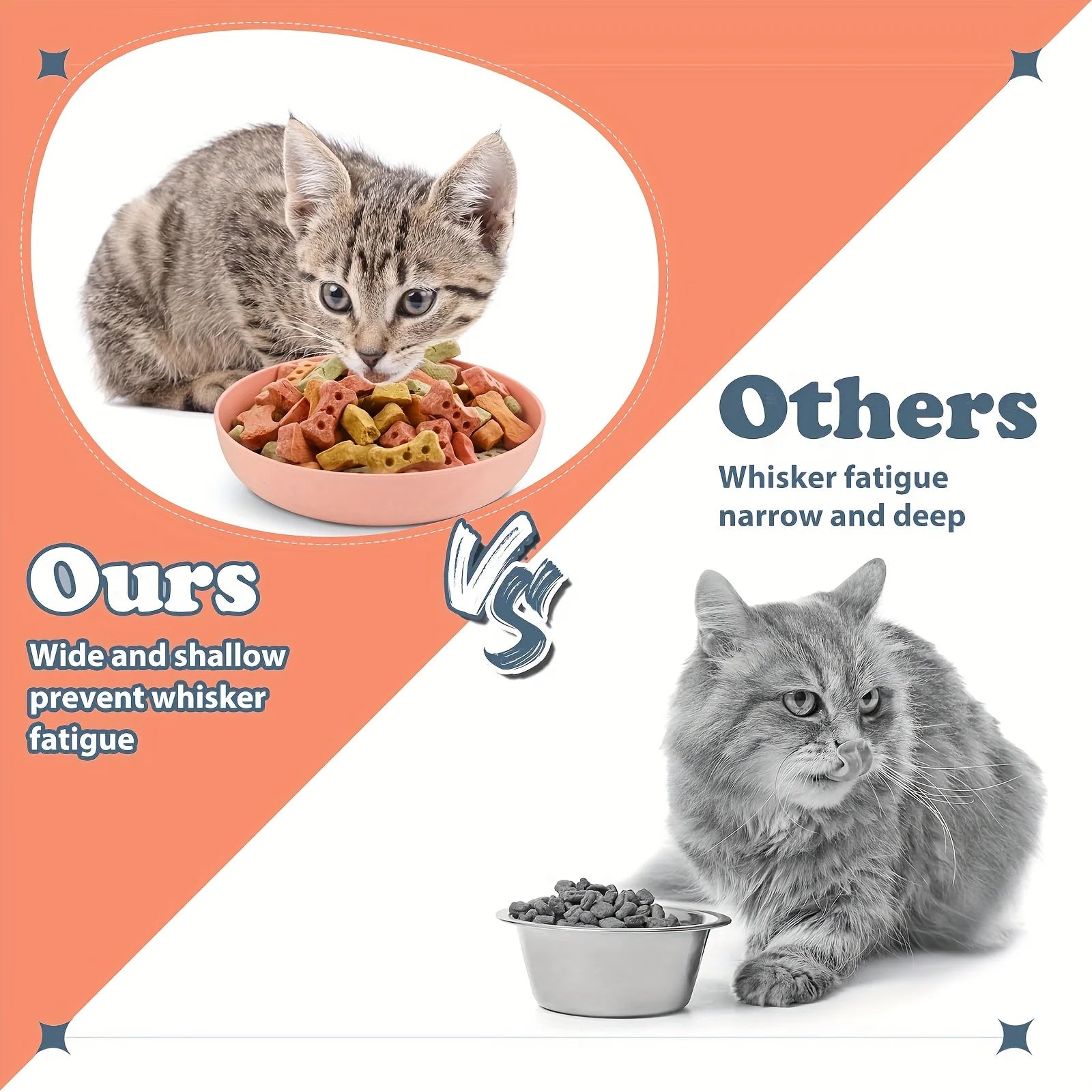 Pack of 4 Whisker-Friendly Cat Bowls