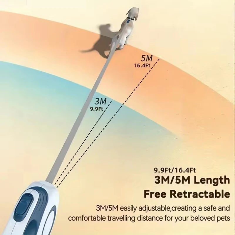 Retractable Dog Leash with Waste Bag Dispenser — 3M & 5M