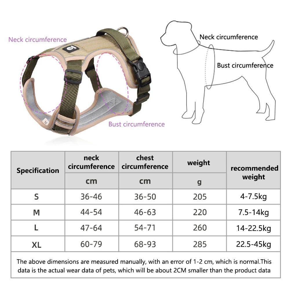 Reflective Army Dog Harness