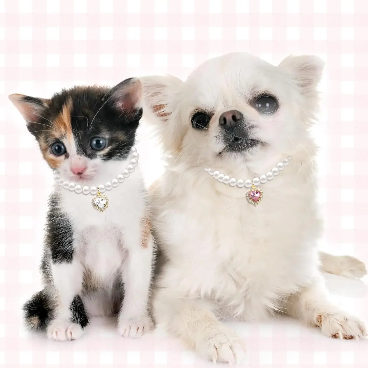 Pearl Crystal Cat Collar Necklace