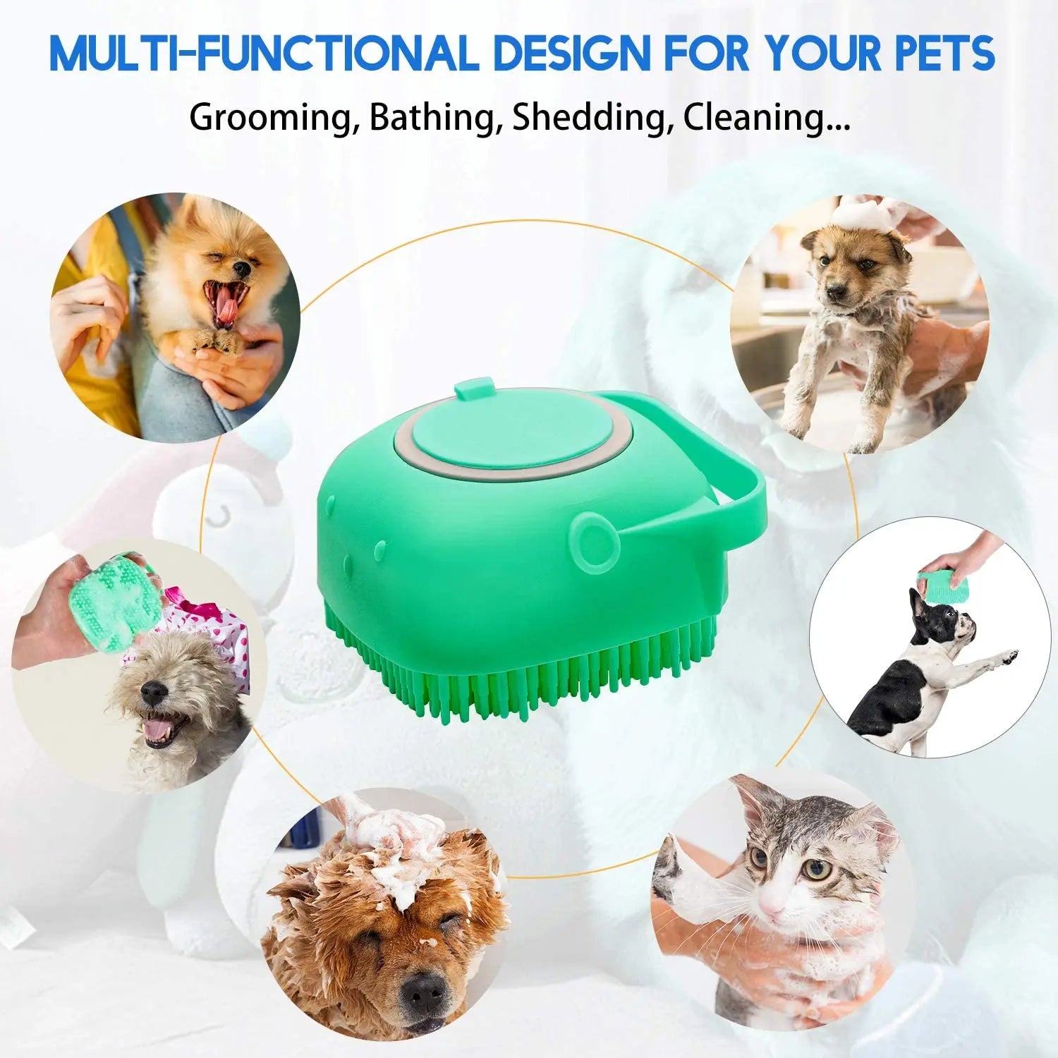 Pet Dog & Cat Shampoo Brush