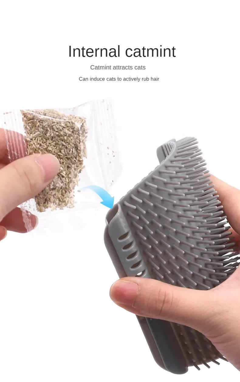 Cat Corner Wall Self-Grooming Brush – Scratch & Massage Scraper