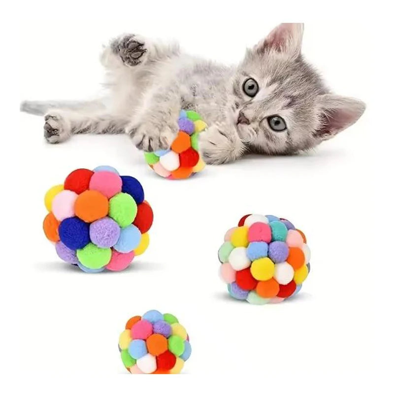 Cat Plush Bouncy Bell Ball Toy