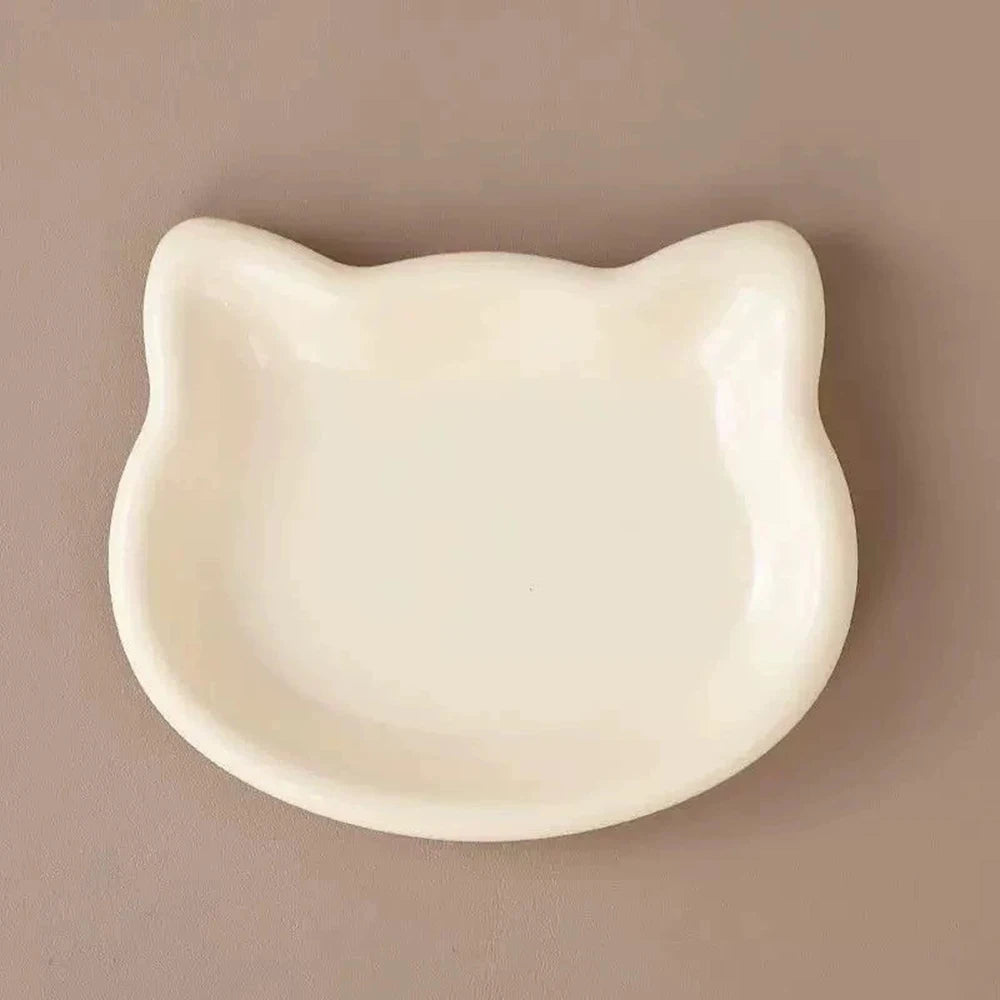 Cat-Shaped Pastel Pet Bowl