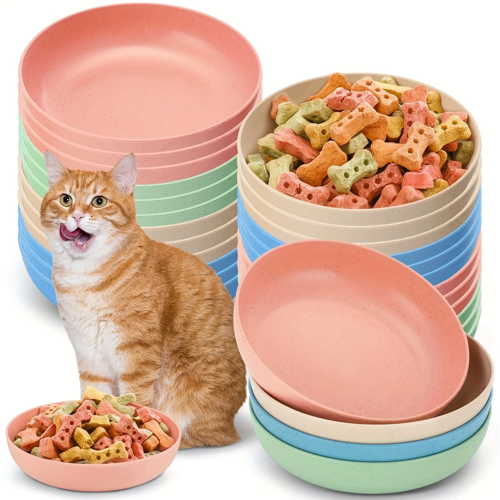 Pack of 4 Whisker-Friendly Cat Bowls