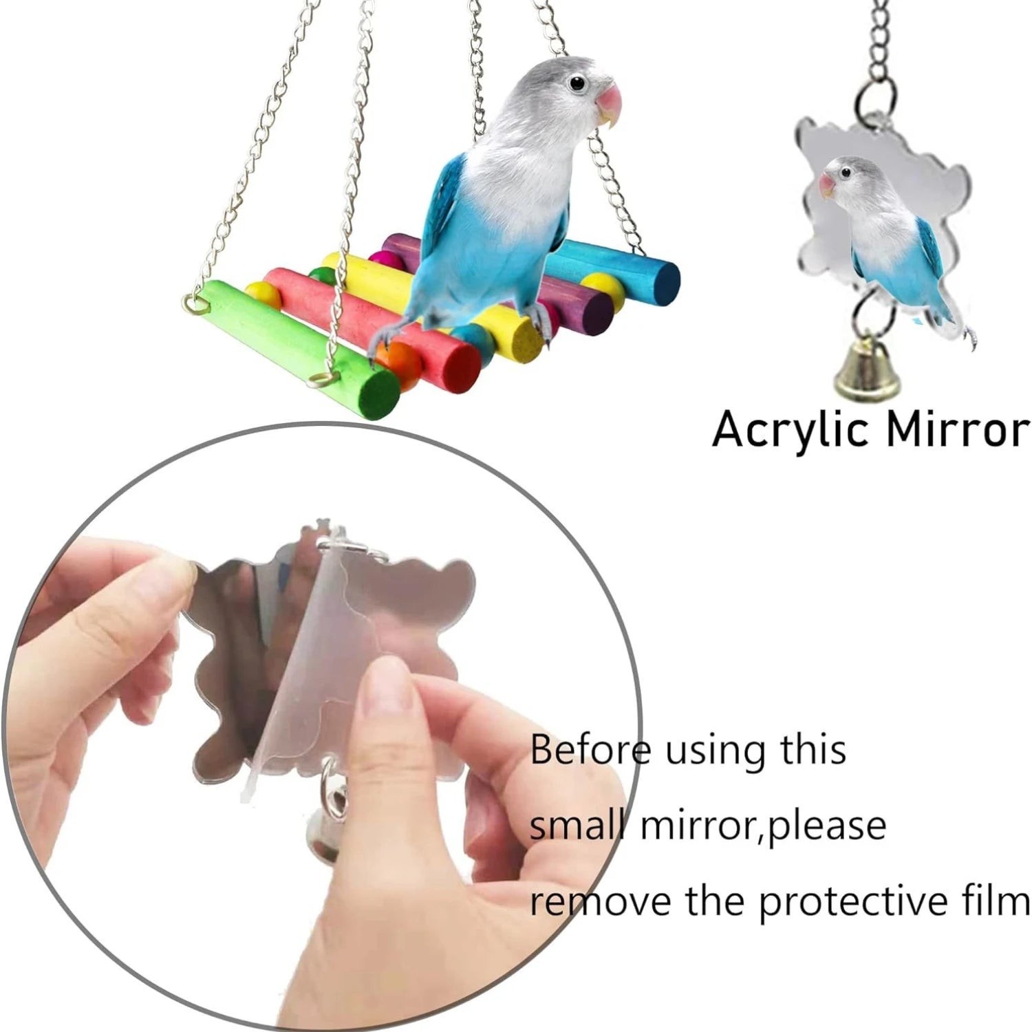 Bird and Parrot Toys Swing Mirror & Accessories