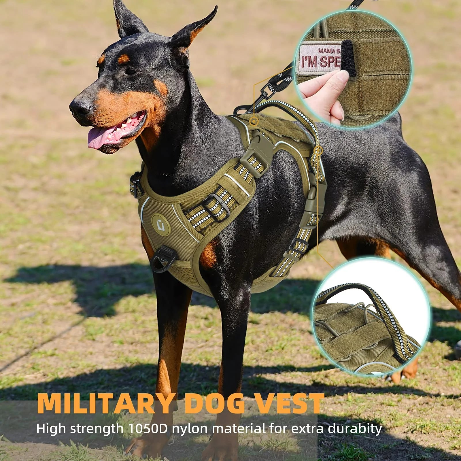 Tactical MOLLE Dog Vest Harness