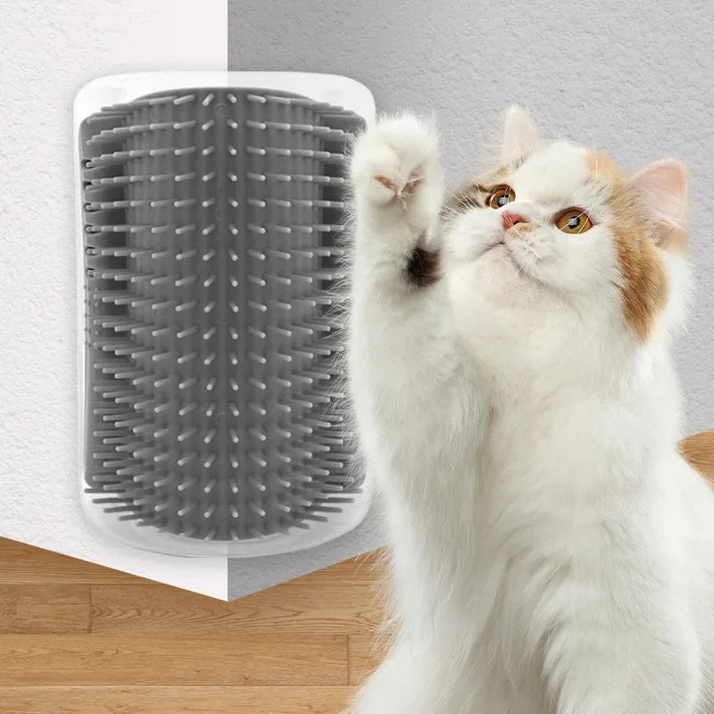 Cat Corner Wall Self-Grooming Brush – Scratch & Massage Scraper