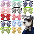 Classic Plaid Dog Bow Ties — Pack of 10