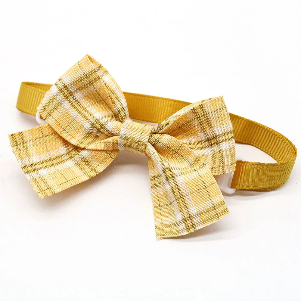 Classic Plaid Dog Bow Ties — Pack of 10