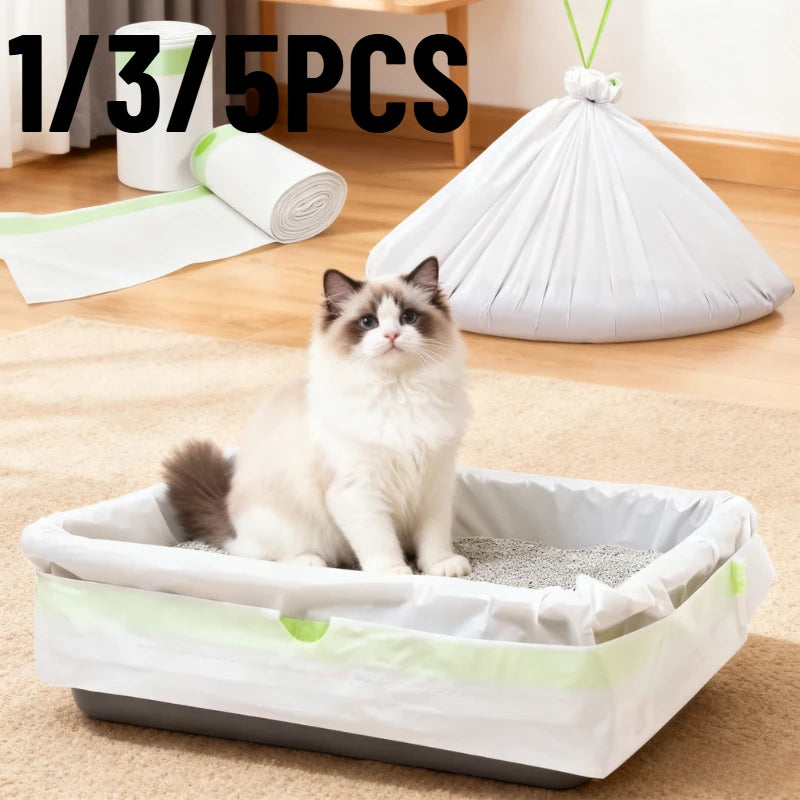 Cat Litter Box Liner Bags with Drawstring