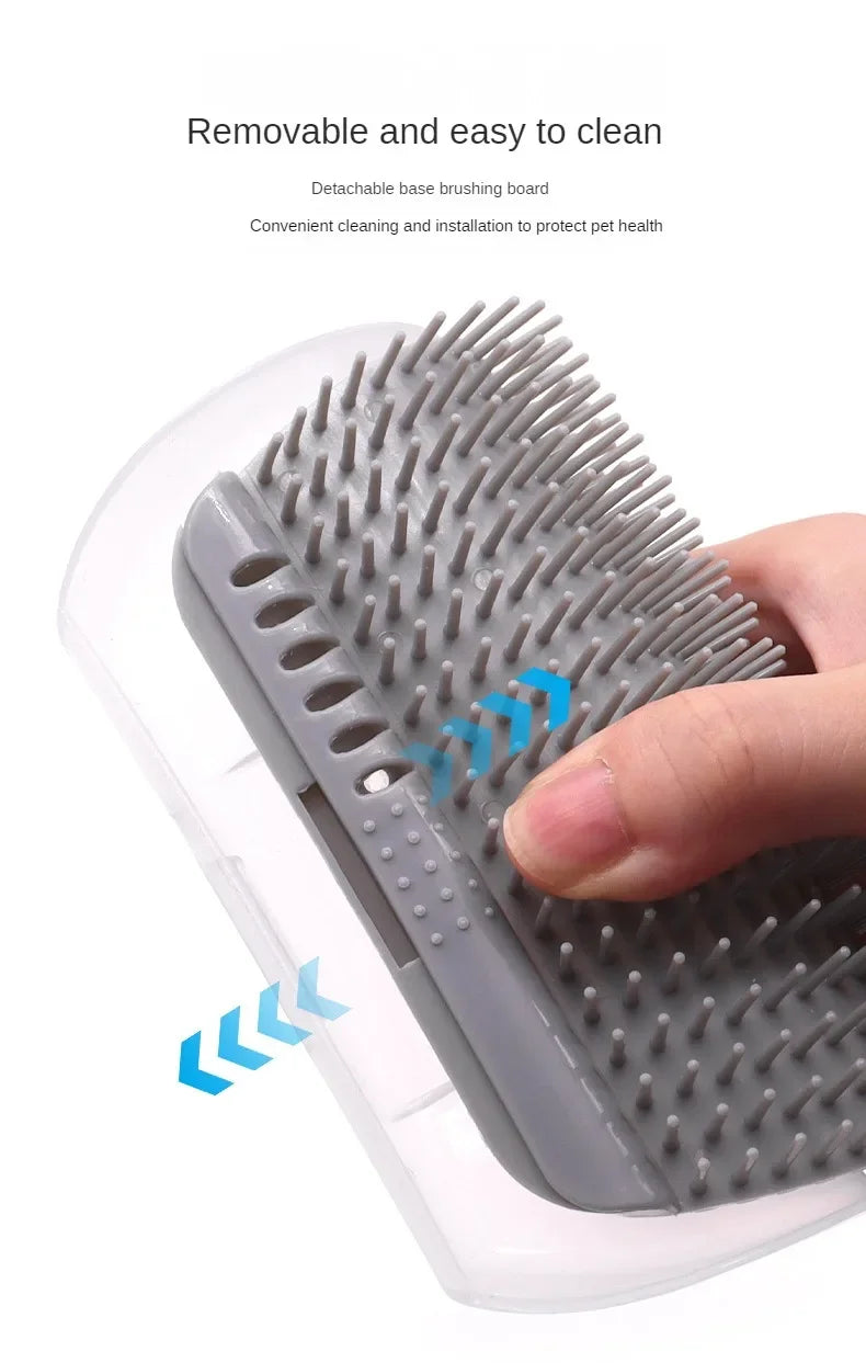 Cat Corner Wall Self-Grooming Brush – Scratch & Massage Scraper