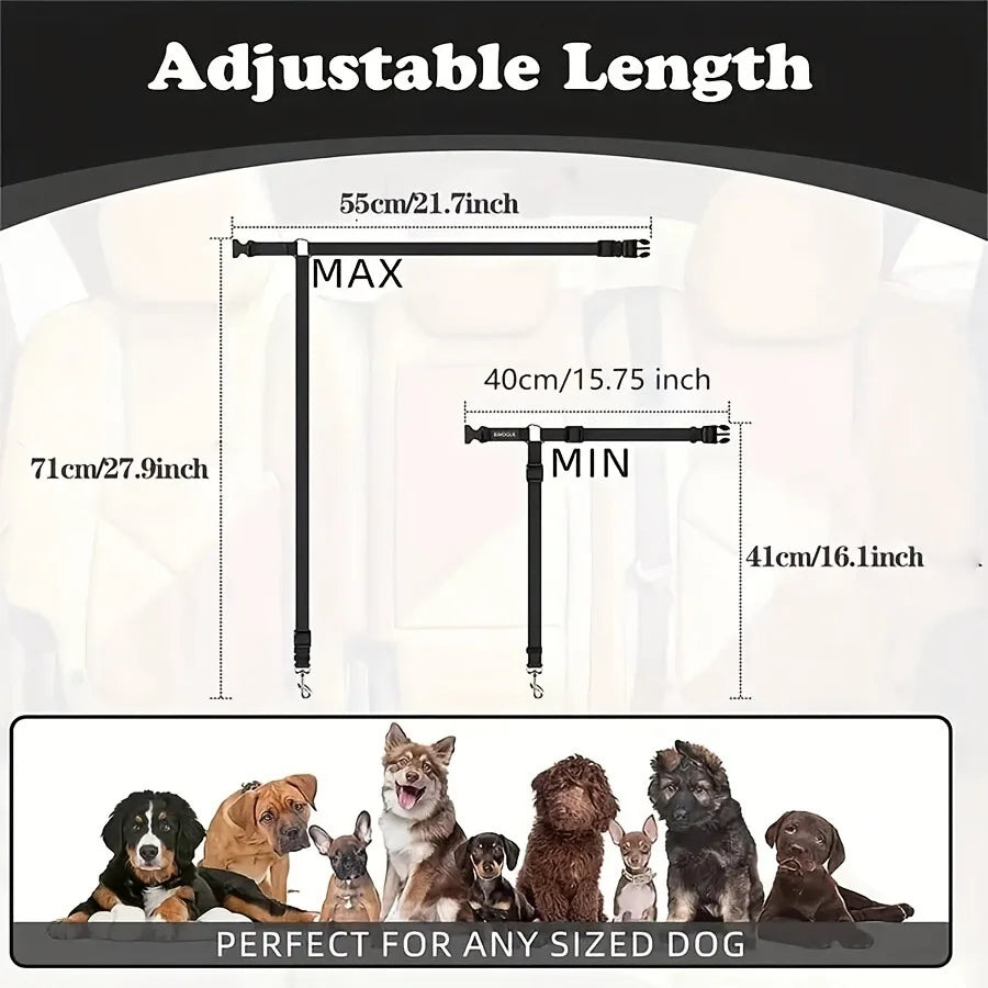 Adjustable Pet Car Seat Belt — Dog & Cat Safety Restraint