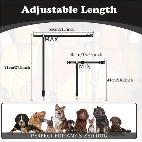 Adjustable Pet Car Seat Belt — Dog & Cat Safety Restraint