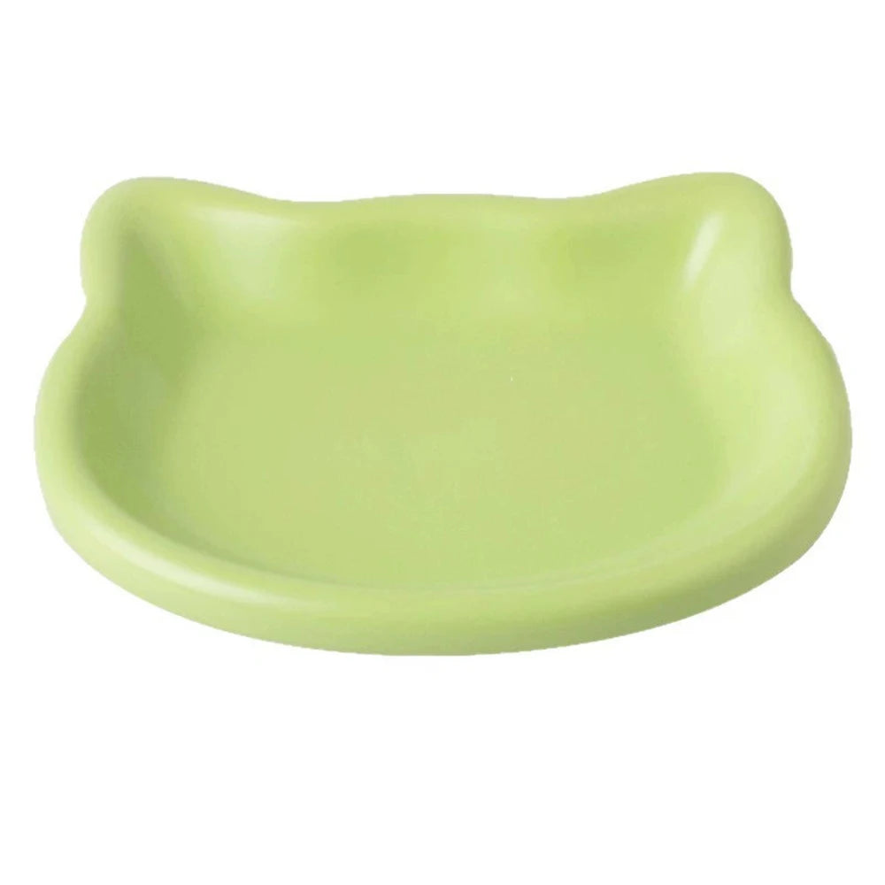Cat-Shaped Pastel Pet Bowl