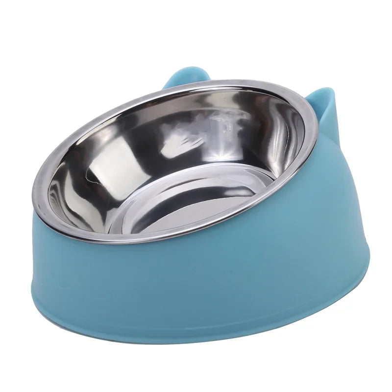 Lovely Inclined Cat Feeding Bowl