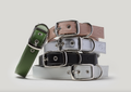 Blush pink vegan apple leather dog collar