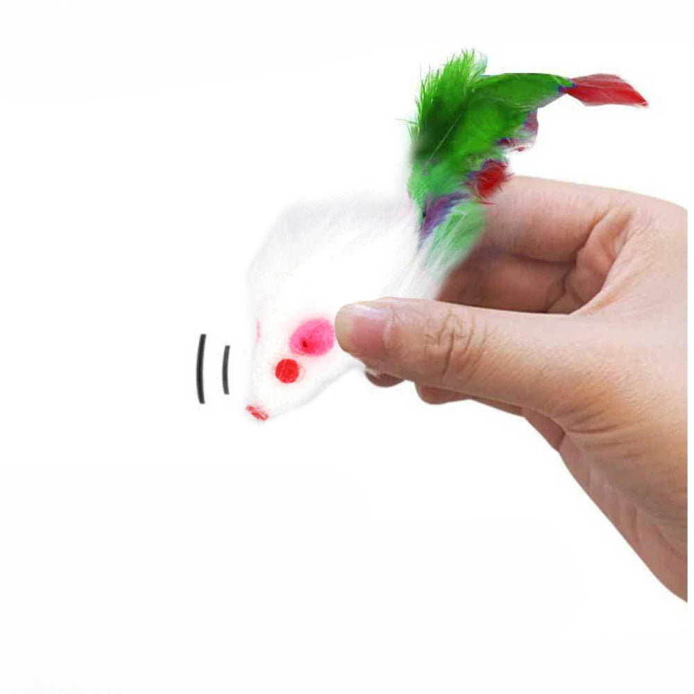 Furry Mouse Cat Toys – Multicolour Pack