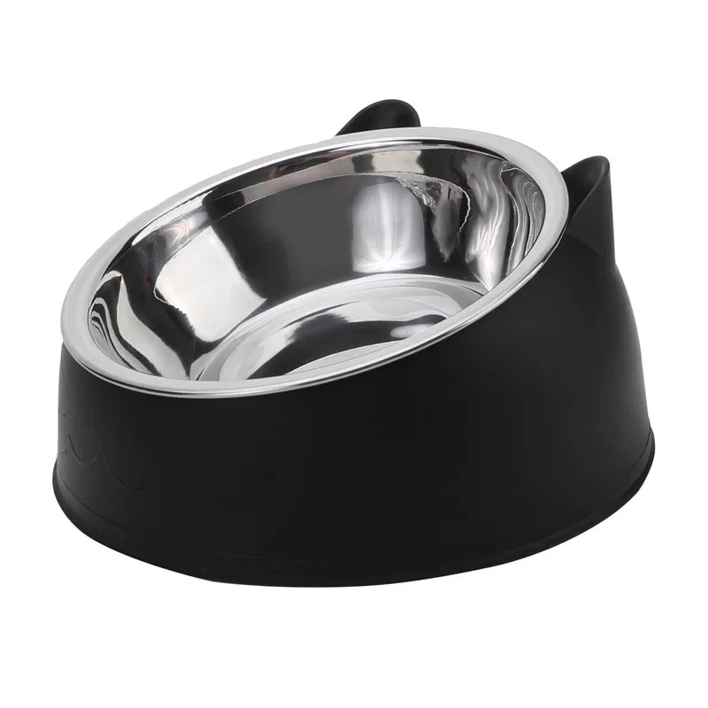 Lovely Inclined Cat Feeding Bowl