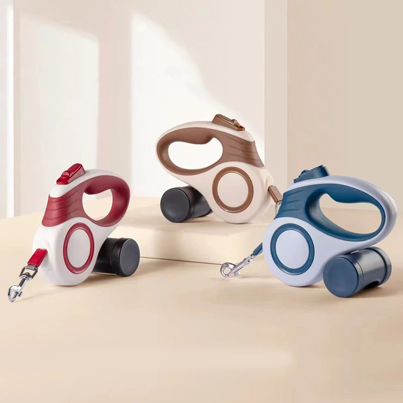 Retractable Dog Leash with Waste Bag Dispenser — 3M & 5M