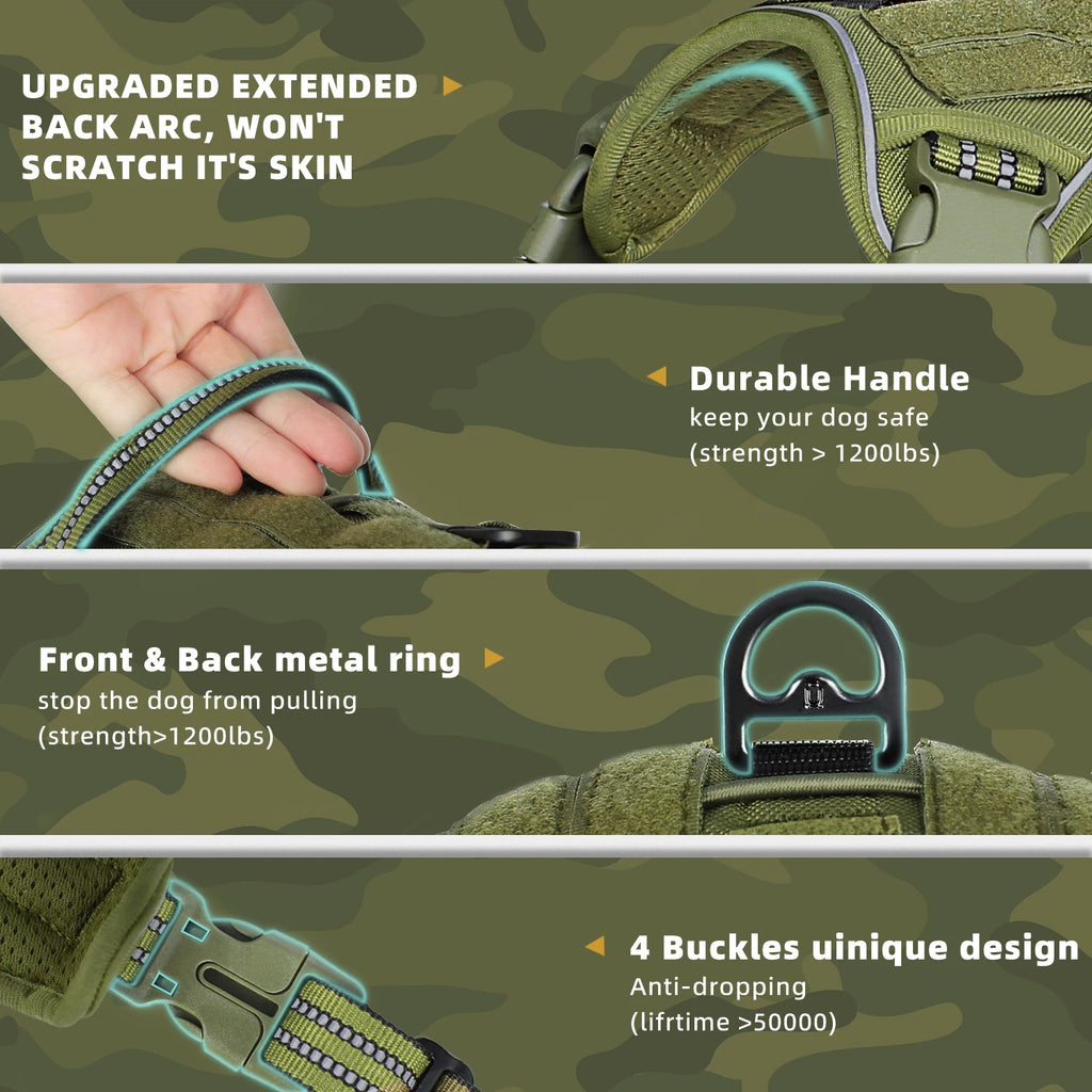 Tactical MOLLE Dog Vest Harness