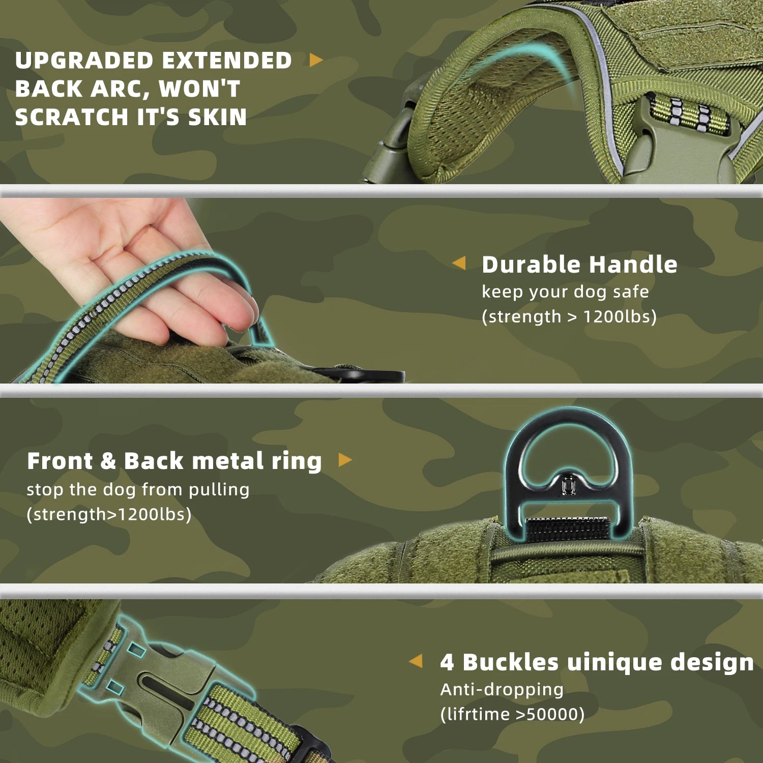 Tactical MOLLE Dog Vest Harness