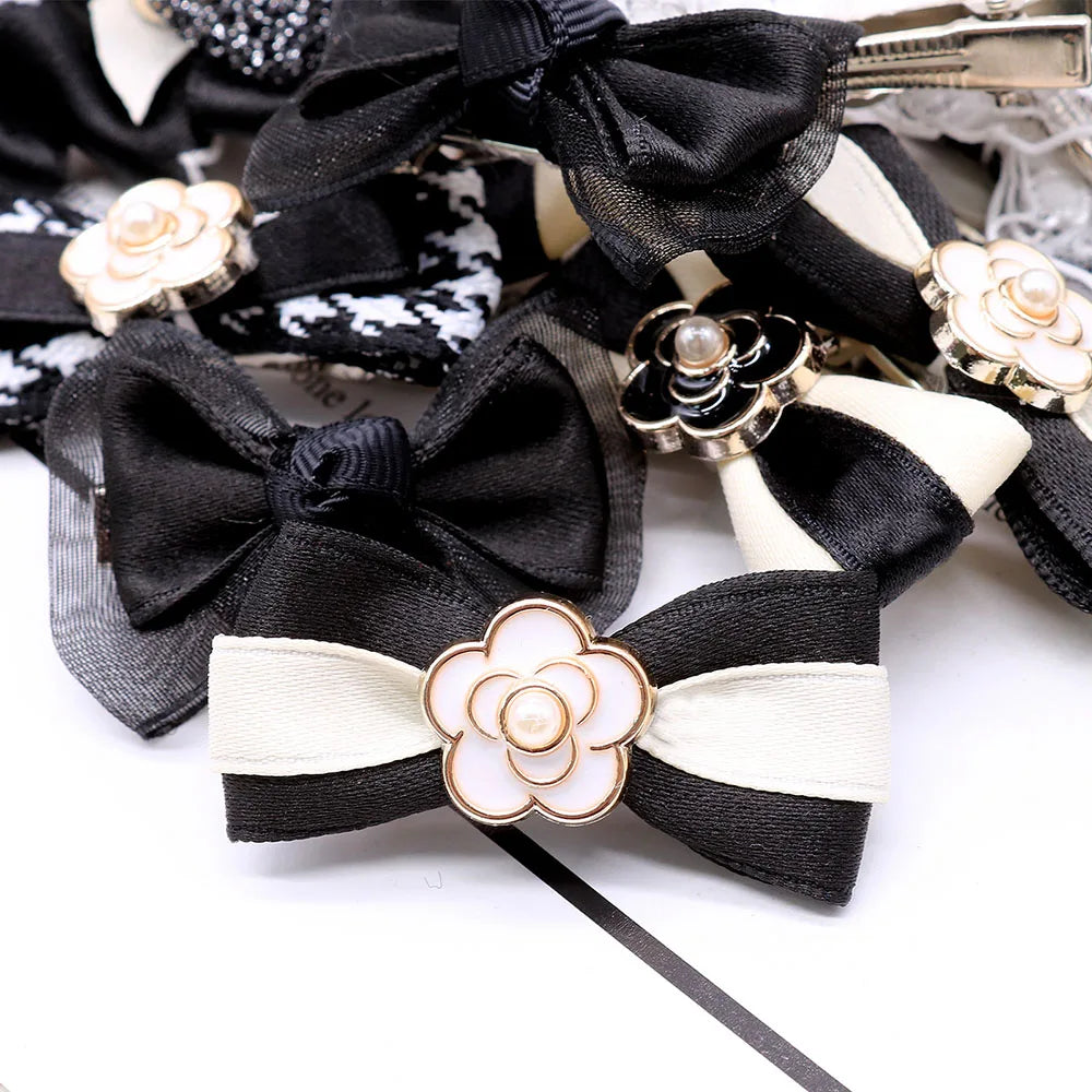 Luxury Pearl Dog Hair Bows — Pack of 10