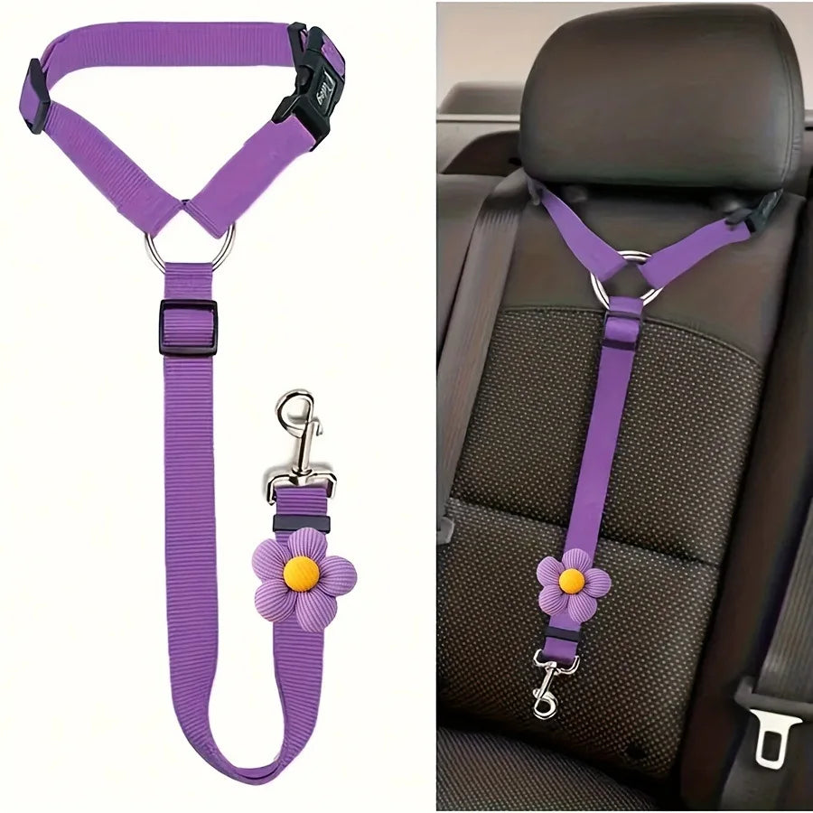 Adjustable Pet Car Seat Belt — Dog & Cat Safety Restraint