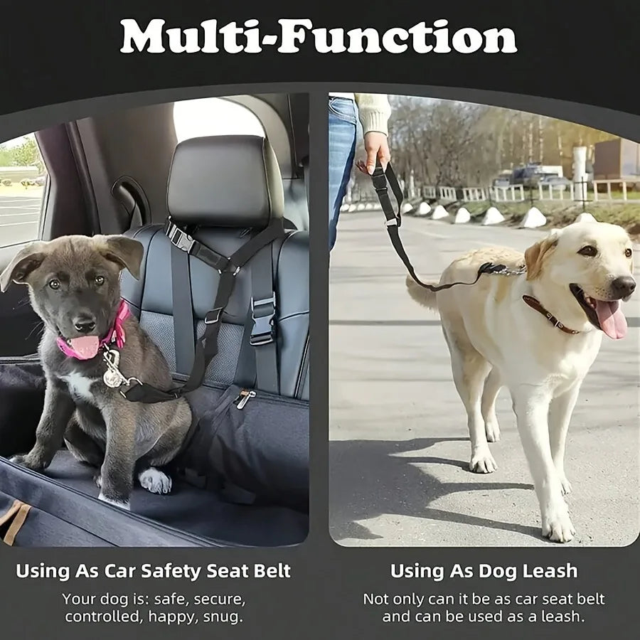 Adjustable Pet Car Seat Belt — Dog & Cat Safety Restraint
